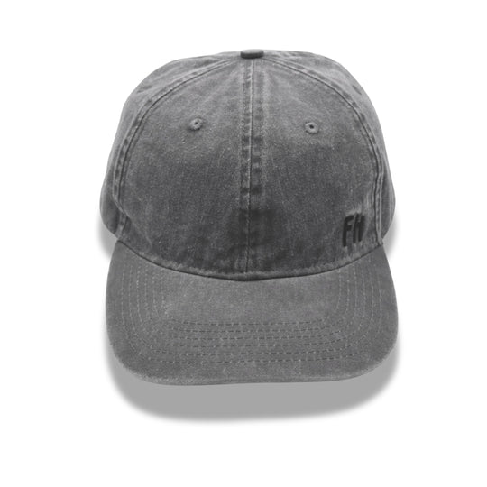 Casquette Dad Hat XL gris foncé en coton, style décontracté avec patine usée et confort optimal.
