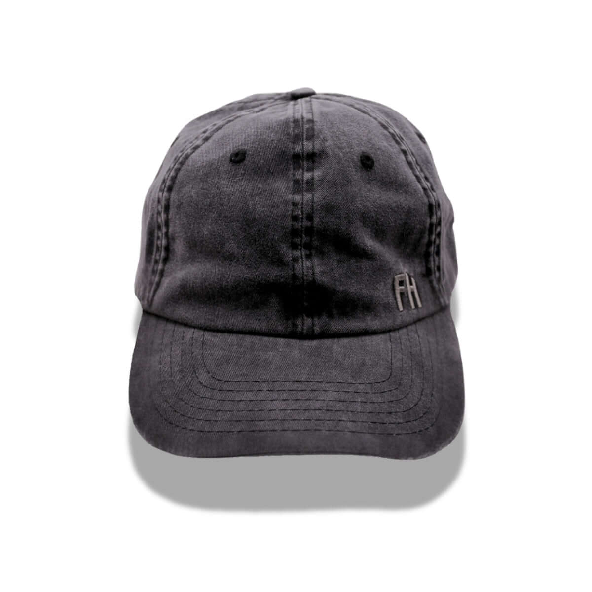 Front view of the Black Cotton Dad Hat by Free Heads. XL Cap for Large Heads.