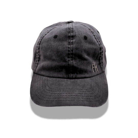 Front view of the Black Cotton Dad Hat by Free Heads. XL Cap for Large Heads.